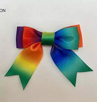 Gay Pride 2 Inch Made With 16mm Wide Ribbon  NHS  Rainbow Double Bows  X 10 • £3.95