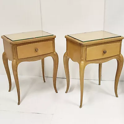 Pair Of Tables Nightstands Vintage 1940 Of Rene Less Beech Polish 40S 1940S • $4200.64