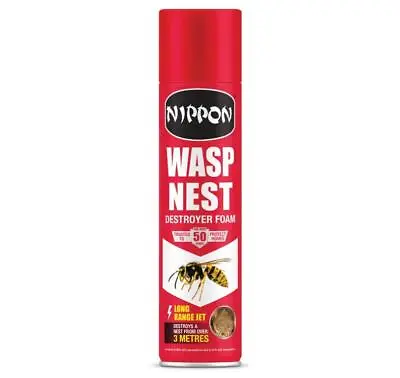 Nippon Wasp Wasps Nest Nests Destroyer Foam Spray Aerosal Killer Fast Acting  • £9.99