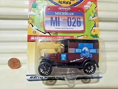 2001 Matchbox Across America MICHIGAN  MB44 1921 MODEL T Ford Van NEW On Card • $8.95