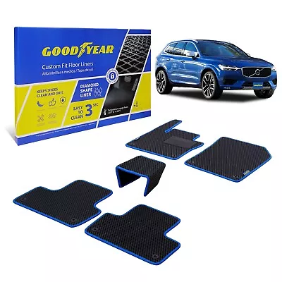 Goodyear Floor Liners All Weather Mats For 2018-2024 Volvo XC60 Black/Blue • $95.03