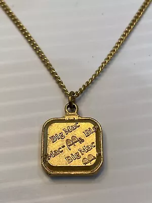 Vintage 1980's Era McDonald's Big Mac Gold Tone Metal Necklace • $12.50
