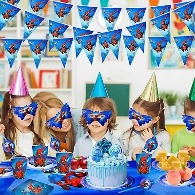 $7.38 • Buy Spiderman Birthday  Party Supplies -Tableware - Decorations - Banners - Balloons