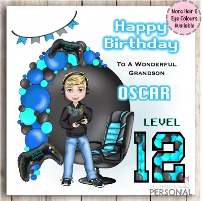 Boys Gaming Birthday Card Gamer Teenage Grandson Son 13th 14th 15th 16th Any Age • £2.99