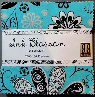 Fabric: Ink Blossom By Sue Marsh For RJR Fabrics 42 Count 5  Charm Pack • $8.90