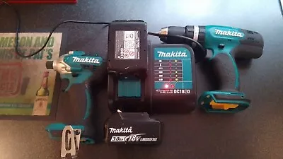 Makita 18V 2 X 3.0Ah Li-ion LXT Cordless Combi Drill & Impact Driver DLX2336F01 • £79