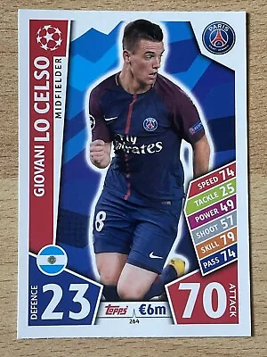 Match Attax Uefa Champions League 2017 2018 17 18 Giovani Lo Celso PSG • £0.99
