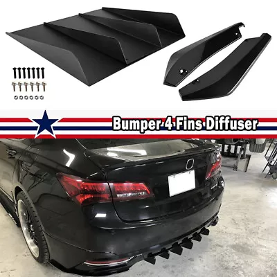 For Acura ILX TLX Black Rear Bumper Diffuser Fins Spoiler Splitter + Rear Spats • $46.95