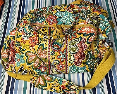 Vera Bradley Provencal Yellow Weekender Bag Trolley Sleeve PICS • $41