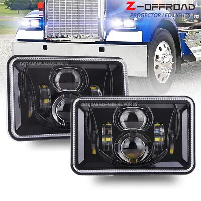 Rectangular 4X6 LED Headlights DOT Approved With High Low Beam H4651 H4652 H4656 • $55.99