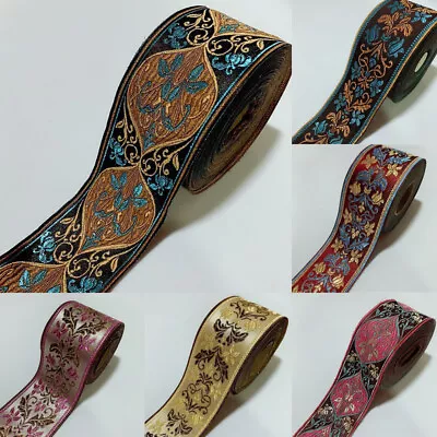 Ethnic Jacquard Trim Floral Embroidered Ribbon Crafts Sewing Fabric For Garment • £3.76