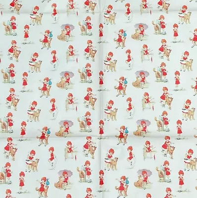 Vintage Orphan Annie Gift Wrap Wrapping Paper NOS 3 Sheets Rare Unused Musical • $5.99