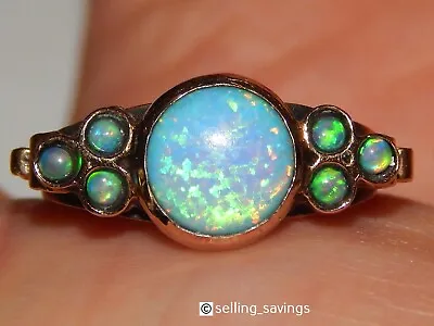 14k Rose Gold Vintage Fire Opal Bezel Set Cabochon Hand Made Ring Size 6.5 • $595