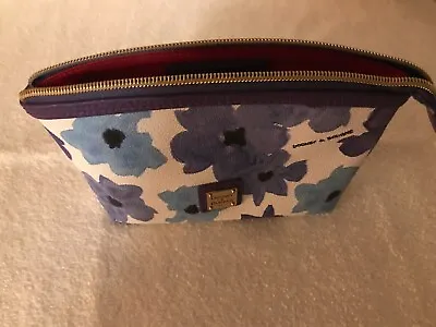 $65 • Buy Dooney Bourke Small Cosmetic Bag Blue/Purple Flowers