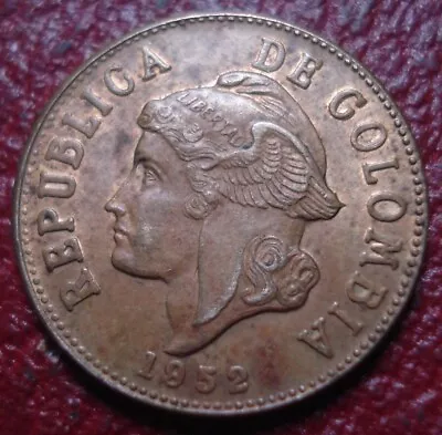 1952-b Colombia 2 Centavos In Ef-au Condition • $0.99
