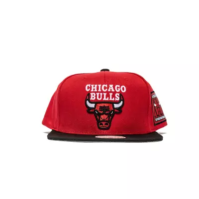 Men's Mitchell & Ness Red/Black NBA Chicago Bulls Patchwork 2 Tone Snapback - • $24.95