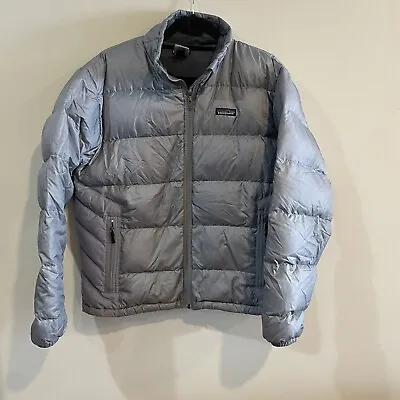 Patagonia Vintage Gray Hi-Loft Down Sweater Parka Jacket Men’s Size Medium • $189