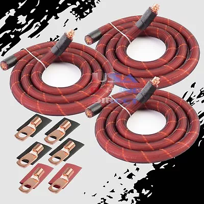 $64.95 • Buy BIG 3 Upgrade 1/0 AWG OFC COPPER Alternator Electrical Cable Wiring Charging Kit