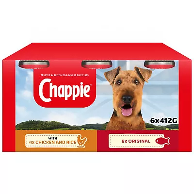 6 X 412g Chappie Dog Food Can Complete And Balanced Nutrition For Your Dogs • £17.89