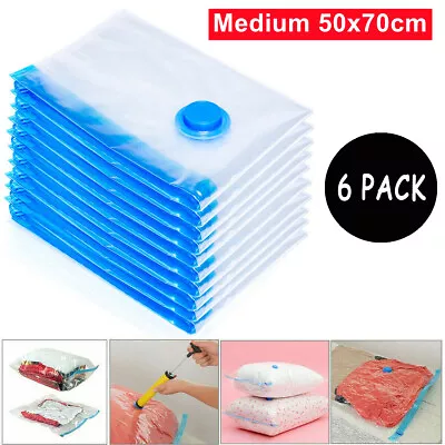 6X Strong Vacuum Storage Space Savings Bag Space Saver Bags Vacum Bag 50 X 70 CM • £4.99