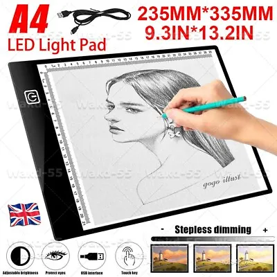 A4 LED Drawing Copy Board Light Box Tracing & Ultra-thin Pad Diamond Painting • £9.59