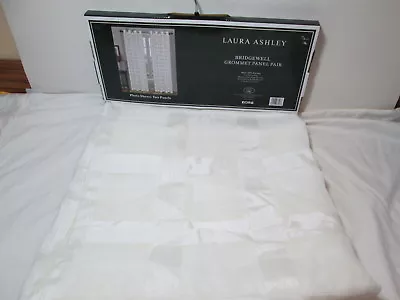 New Laura Ashley BRIDGEWELL Grommet Sheer Window Panel Pair Two 52 X84  - Ivory  • £38.55