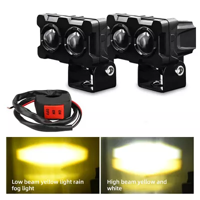 2pc LED Spot Light Auxiliary Motorcycle Headlight Driving Work Fog Lamp + Switch • $20.89