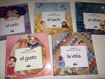 Vintage 5 Senses Spanish Books El Oido El Gusto El Tacto El Olfato La Vista 1983 • $19.99