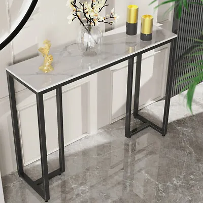 Rectangular Marble Console Table Side Table End Table Narrow Bar Table Stand  • £73.94