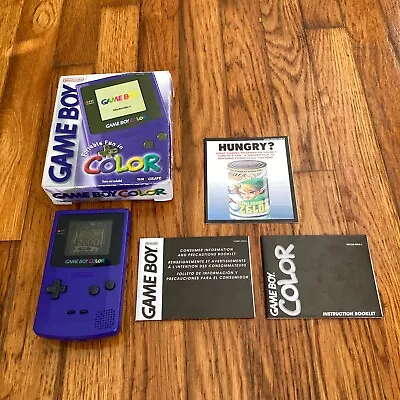 Nintendo Game Boy Color GBC Grape Purple Handheld CGB-001 Complete In Box CIB • $164.99