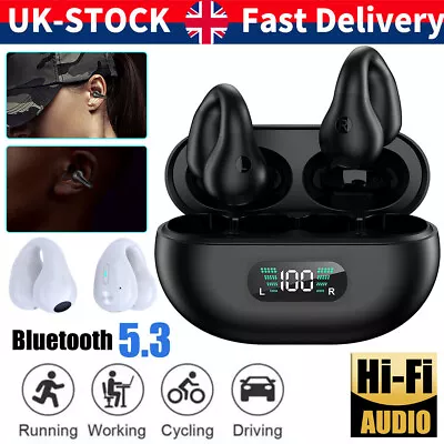 £16.45 • Buy Wireless Bone Conduction Ear Earring Type Sports Clip Ear Bluetooth Earphones UK