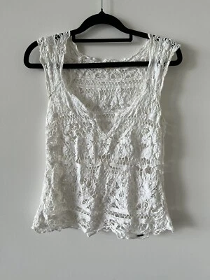 $5 • Buy Hollister Lace White Top Size XS/S