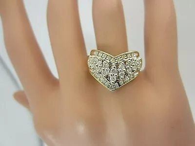 $375 • Buy 10k Yellow Gold 0.50 Ct Diamond V-Shaped Ring Band V