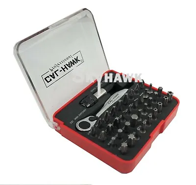 CAL HAWK  38pc Micro  Mini Ratchet Quick Release Extension Bar And Bit Set NEW • $29.99