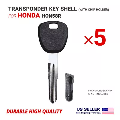  5x Transponder Key Shell Case With Blade HON58R For Honda With Chip Holder • $12.95