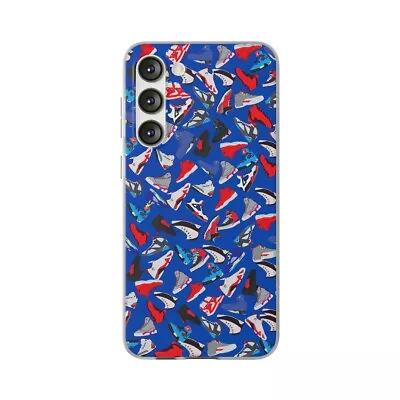 JORDAN PRINT SHOES BLUE Flexi Cases FOR IPHONE AND SAMSUNG • $26.99