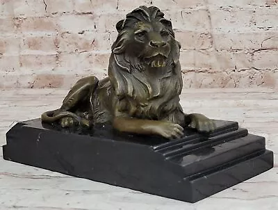 10  Signed Bronze & Marble Statue Hui Feng Fu Foo Dog Evil Guardian Lion Art NR • $154.50