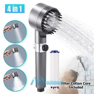 High Pressure Shower Head 4 In 1 Function Handheld 3 Settings Spray For Bathroom • $14.73