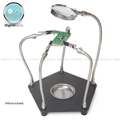 Helping Hands Flexible Metal Arms Soldering Station Magnifying Glass - Crafts RC • £24.89