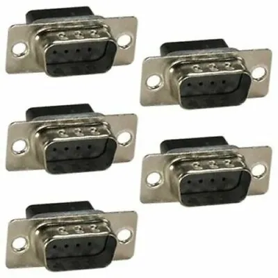 5 Pcs DB9 D-SUB 9-Pin Male Crimp Pin Type RS232 Connector Assembly Cup Socket • $7.45