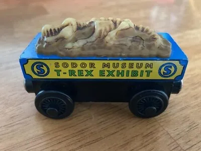 Fossil Car Museum T-Rex Exhibit Wooden Blue Thomas & Friends Gullane 2002 • $11.99
