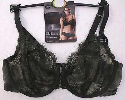 Ex M&S AUTOGRAPH FRENCH LACE DESIGNED UNDERWIRED FULL CUP BALCONY BRA GREEN ~34E • £8.95