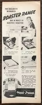 1946 Monarch Roaster Range Print Ad Malleable Iron Range Co Beaver Dam • $8.85