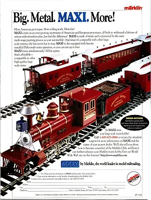 Marklin Maxi Central Pacific Train Vintage Print Ad Wall Art Decor Metal • $16.99