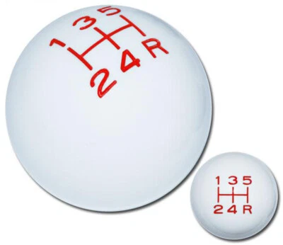 $12.99 • Buy 5-Speed Manual Shifter Stick Head Shift Knob White Ball Red MT Gear Lever Cover