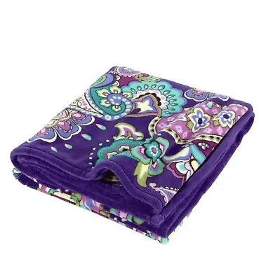 Purple Vera Bradley Blanket Heather Plush Micro Fleece Throw Paisley Soft Comfy • $39
