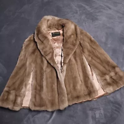 Vtg Tissavel Of France Pile Faux Fur Coat Shawl Tunic One Size Imported 1970s • $38.98