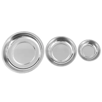 3Pcs 3''/4 /6  Magnetic Tray Round Magnet Tray Stainless Steel Bolts Collector A • $13.10