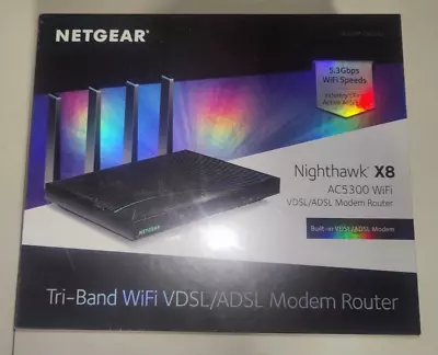 Netgear D8500-100AUS Nighthawk X8 AC5300 Tri-Band WiFi Modem Router - BRAND NEW • $569