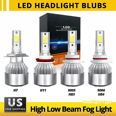 2× Bauma LED Headlight Bulbs Kit H7 H11 9005 9006 • $16.97